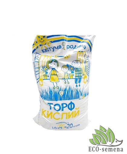 Субстрат торфяной Торф Кислый "Квітуча родина" 20 л Субстрат торфяной Торф Кислый "Квітуча родина" 20 л