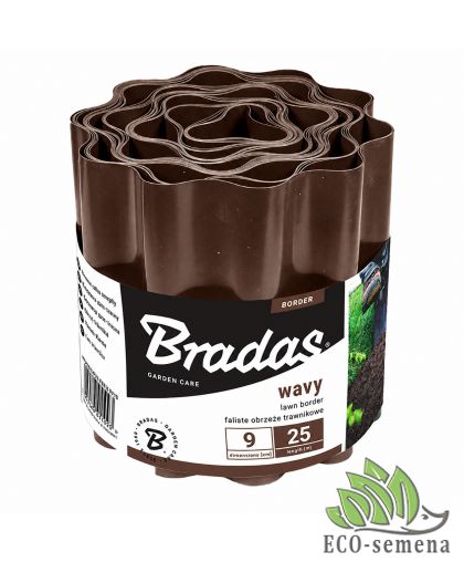 Садовый бордюр Bradas (Польша) 9 м х 25 см (коричневый)